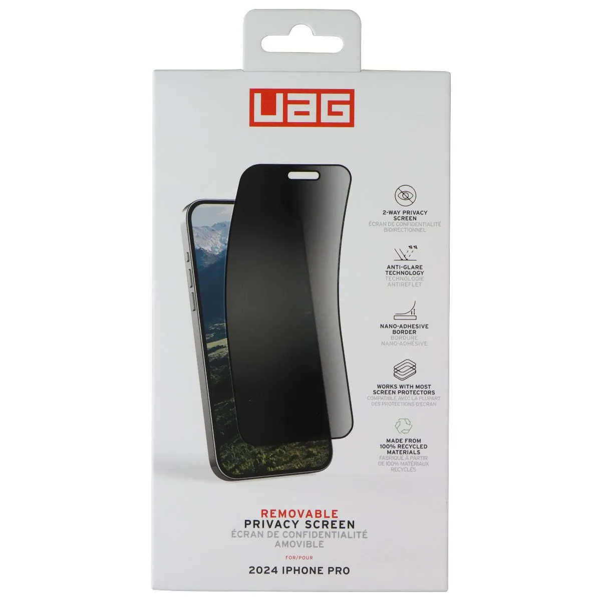 Urban Armor Gear Removable Privacy Screen for Apple iPhone 16 Pro reliable phone protection