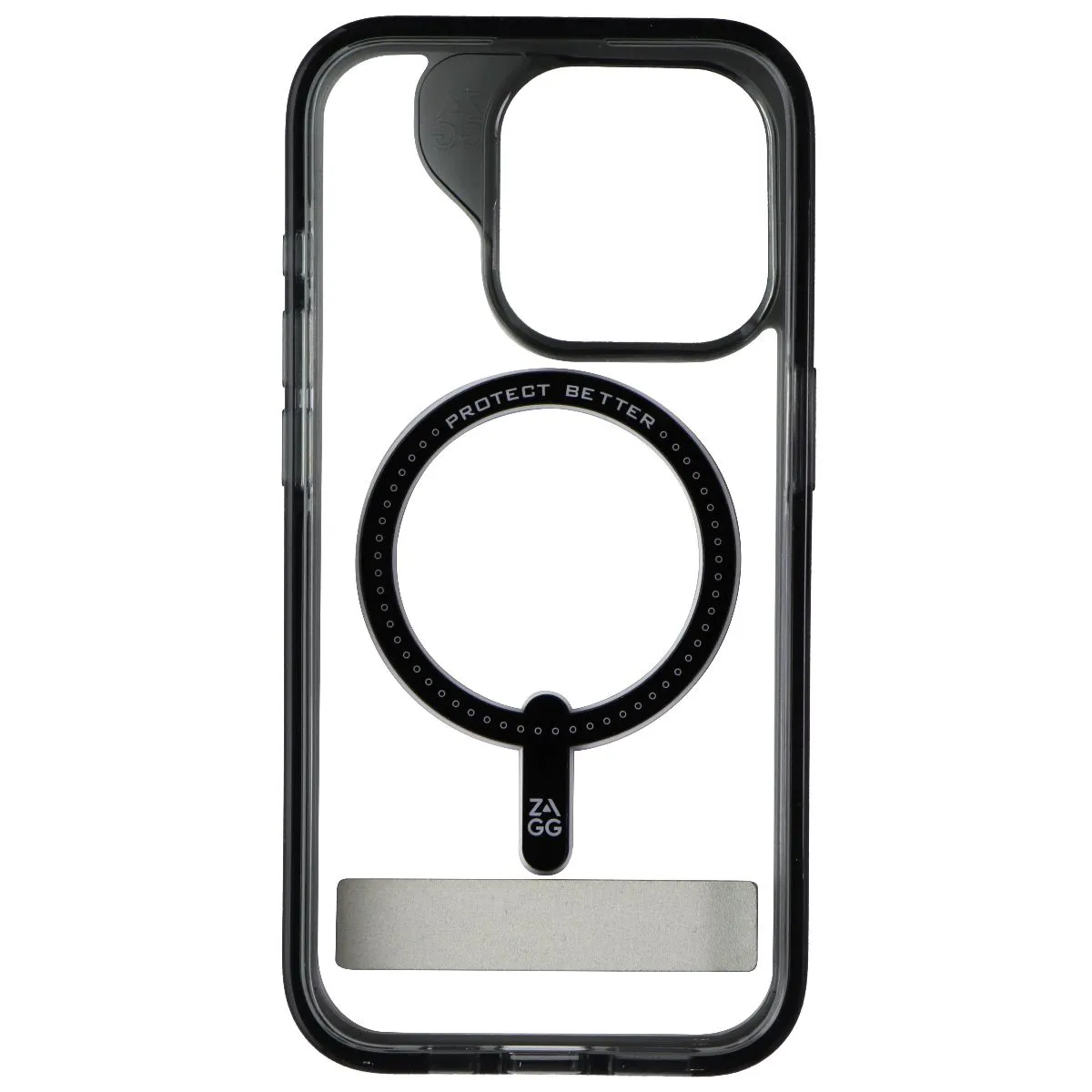 Minimal Shield ZAGG Santa Cruz Snap Kickstand Case for MagSafe for iPhone 15 Pro - Black/Clear