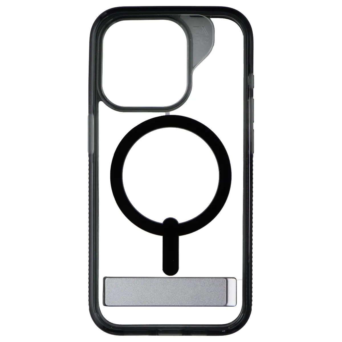 ZAGG Santa Cruz Snap Kickstand Case for MagSafe for iPhone 15 Pro - Black/Clear Light Design
