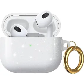 White Sparkle Case - Apple AirPods (3rd generation) portable everyday cover anti oil resistant coating