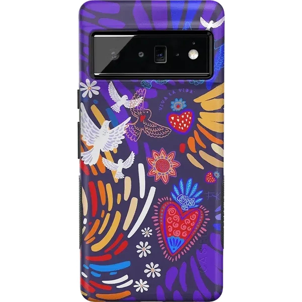 Matte Surface Design Viva La Vida | Frida Kahlo Collage Floral Google Pixel Case