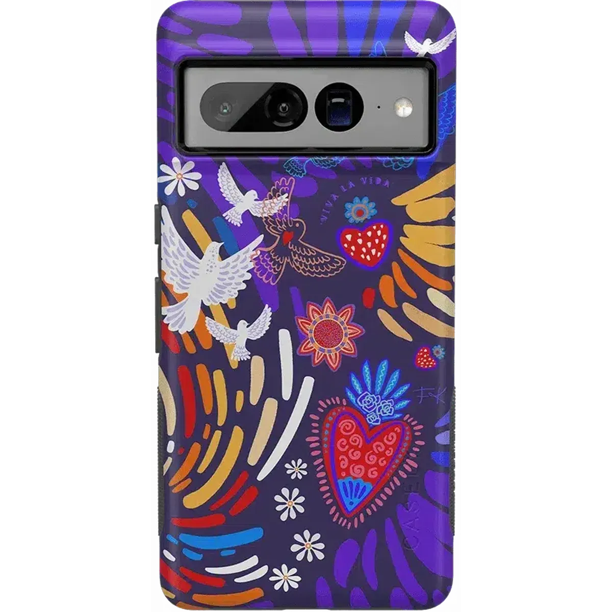 Rugged Outline Casual Look Viva La Vida | Frida Kahlo Collage Floral Google Pixel Case