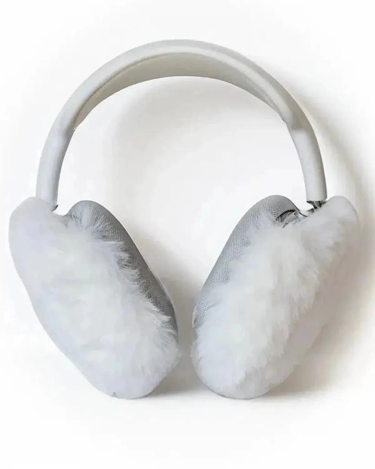 Tablet Sleeve Outdoor White Fluffy Earmuffs | AirPods Max Case Anti-slip design