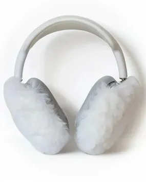 Tablet Sleeve Outdoor White Fluffy Earmuffs | AirPods Max Case Anti-slip design