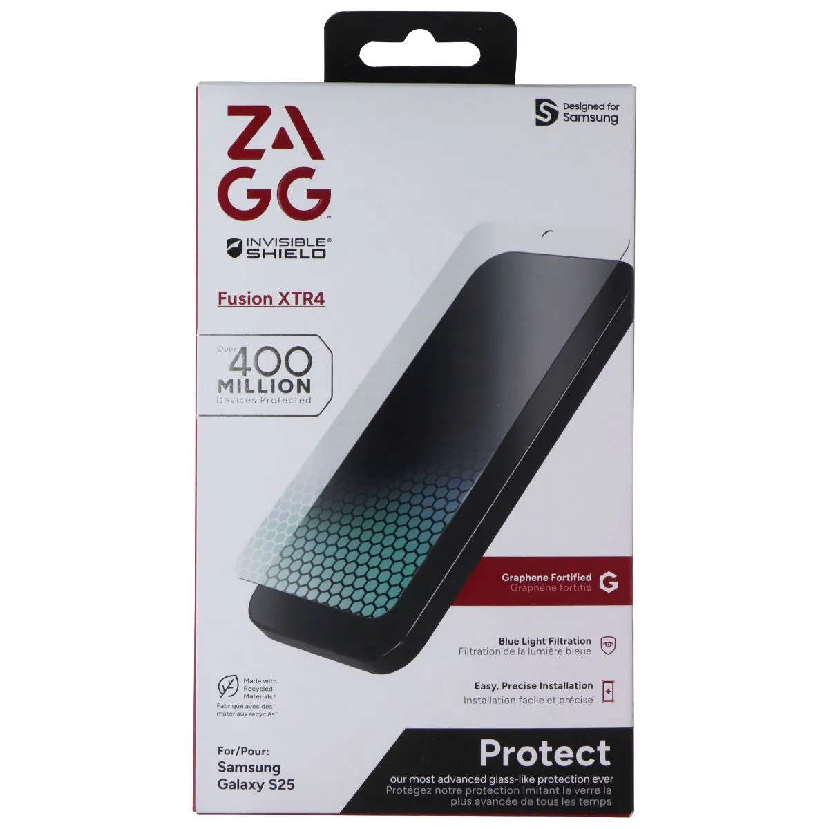 ZAGG Fusion XTR4 Series Screen Protector for Samsung Galaxy S25 Screen Protector Max Elite HD Shield