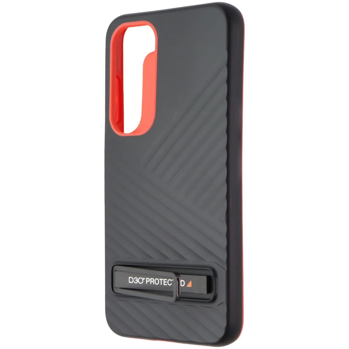 ZAGG Gear4 Battersea Kickstand Case for Samsung Galaxy S23 - Black/Red Sleek Grip Gloss Finish Texture