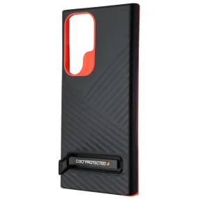 ZAGG Gear4 Battersea Kickstand Case for Samsung Galaxy S23 Ultra - Black/Red Durable Frame Shock Resistant