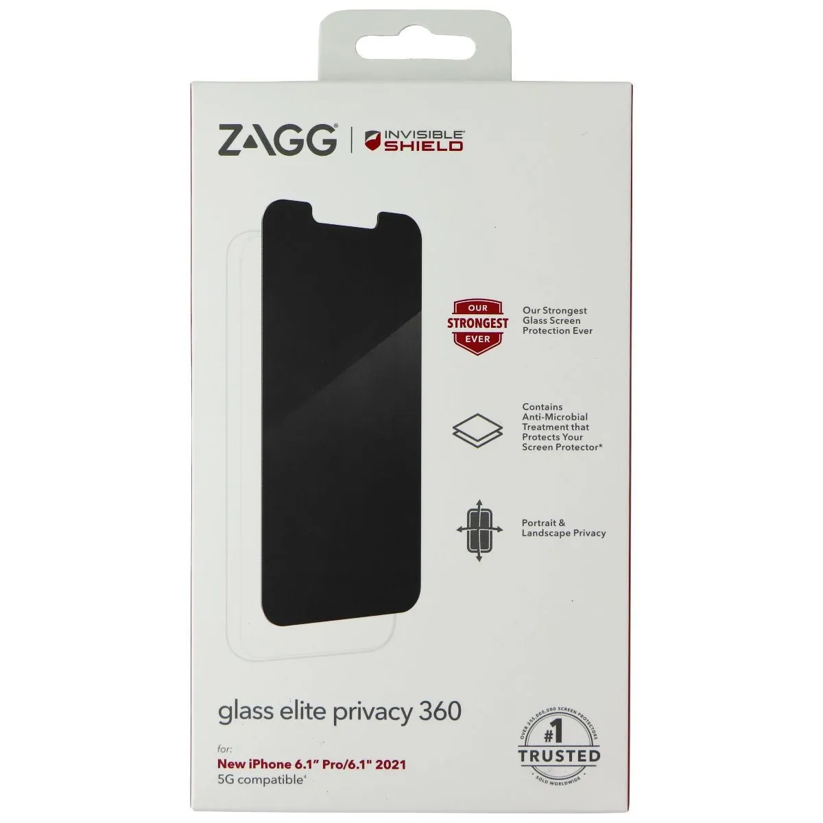 ZAGG (Glass Elite Privacy 360) Screen Protector for iPhone 13 Pro and 13 work from home setup Screen Safety Shield
