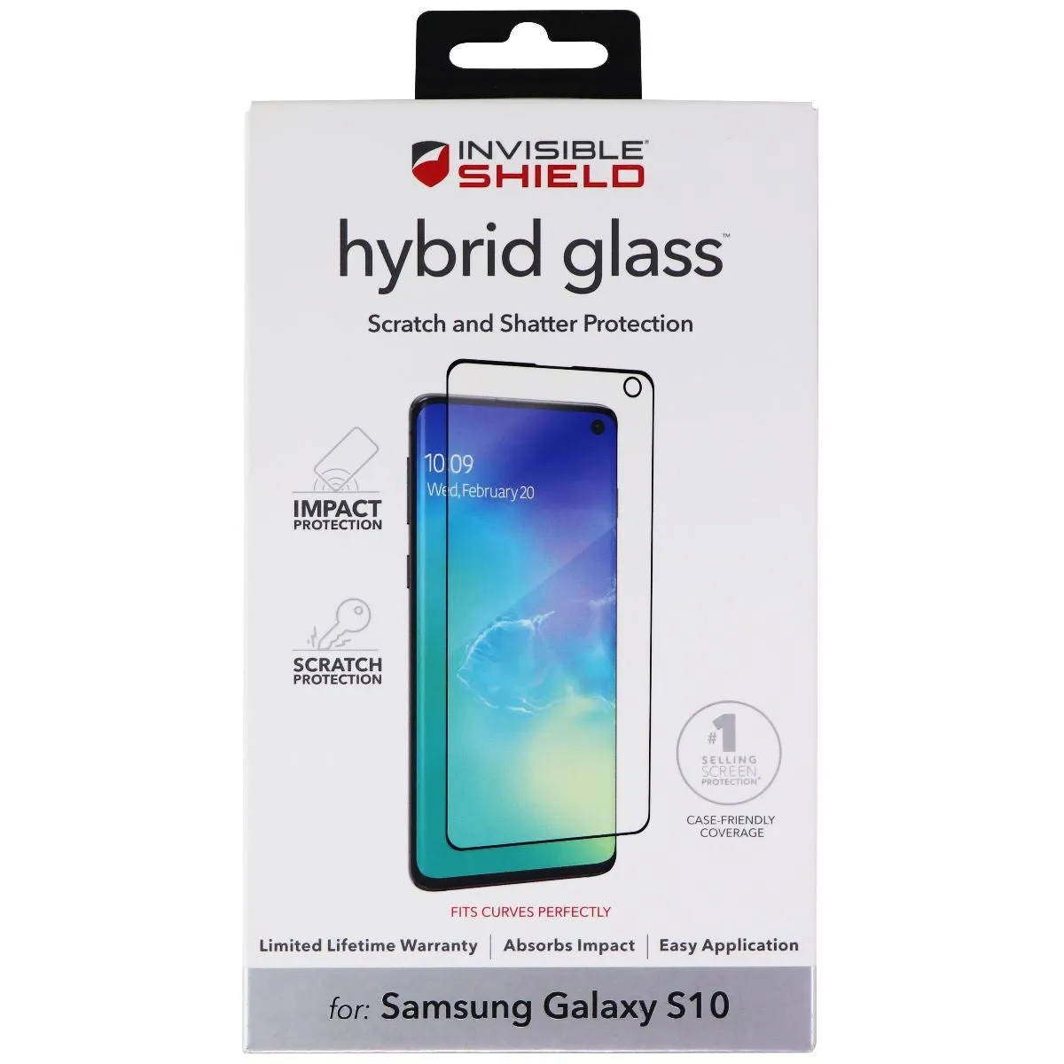 ZAGG Invisible Shield Hybrid Glass for Samsung Galaxy S10 - Clear Nano Shield Ultra Max Smooth Touch Max Pro