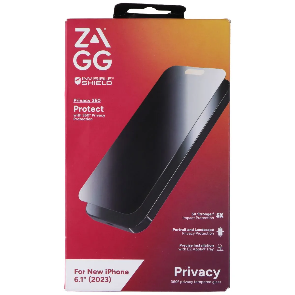 Ultra Clear Vision ZAGG Invisible Shield Privacy 360 Protect Screen Protector for iPhone 15