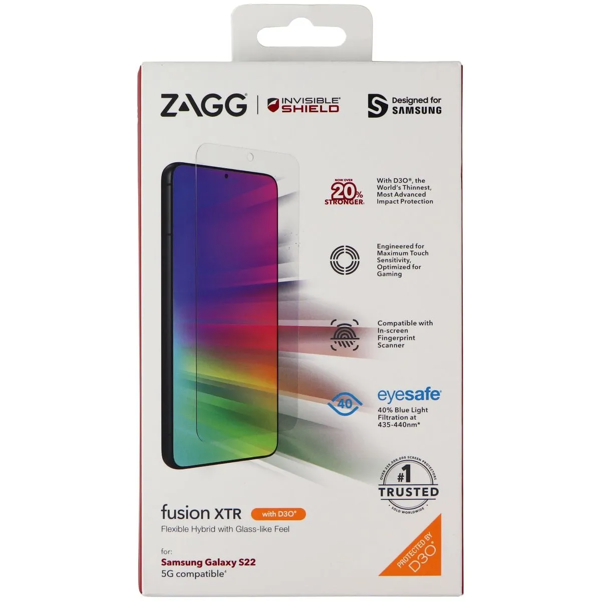 ZAGG InvisibleShield Fusion XTR Screen Protector for Samsung Galaxy S22 Screen Security Elite Ultra-Thin Protector