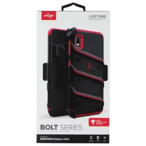 ZIZO Bolt Series Case / Holster / Glass for Samsung Galaxy A10e - Black / Red Smooth Finish Urban Texture