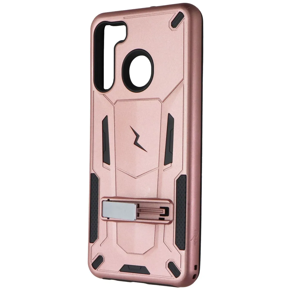Classic Finish ZIZO Transform Series Kickstand Case for Samsung Galaxy A21 - Rose Gold / Black